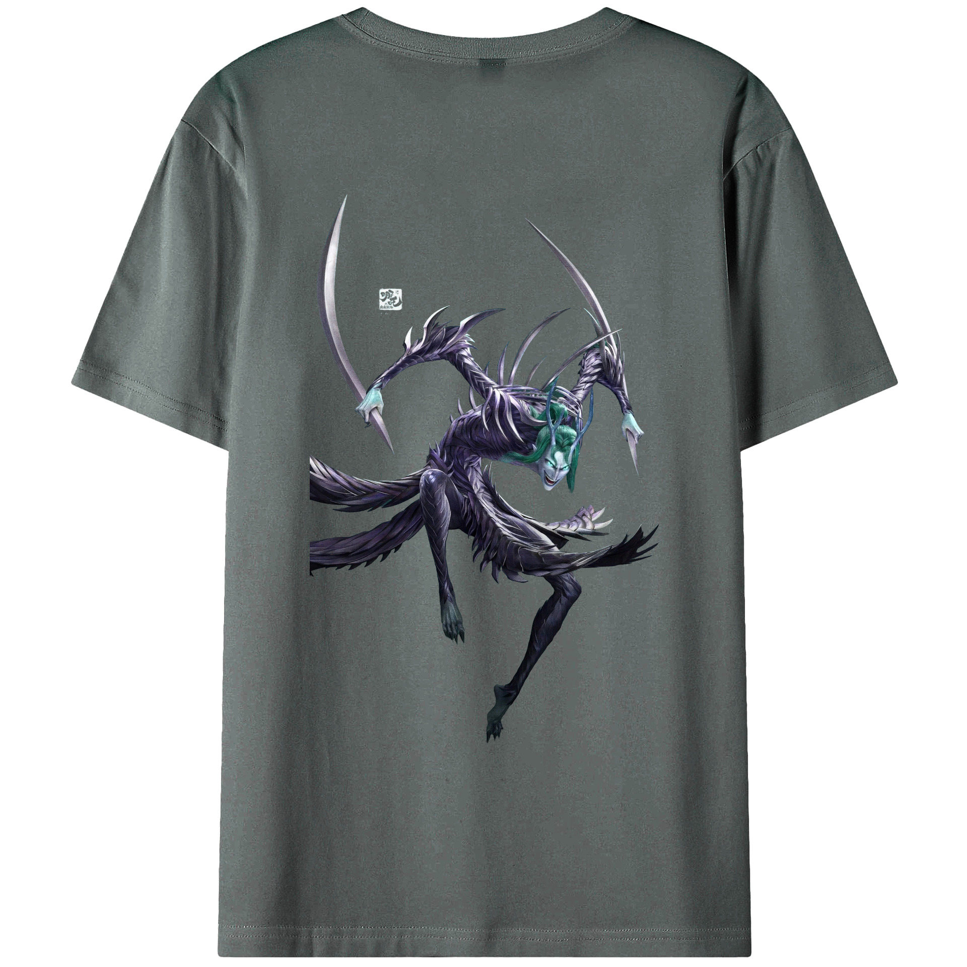 （画像用） Ne Zha 2 ナタ 魔童の大暴れ 綿100％ メンズ半袖Tシャツ（バックプリント） 通気性